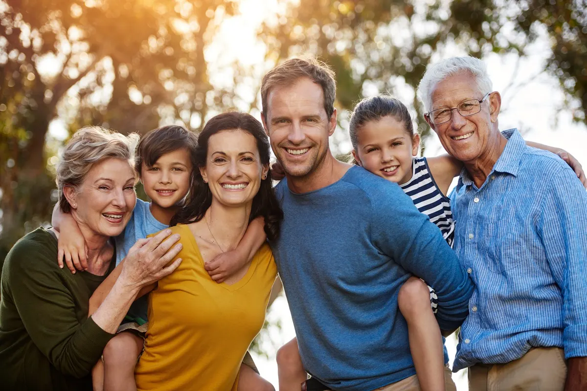 family photo with children